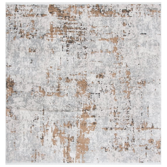 SAFAVIEH Shivan Abigail Abstract Area Rug, Grey/Gold, 10' x 10' Square