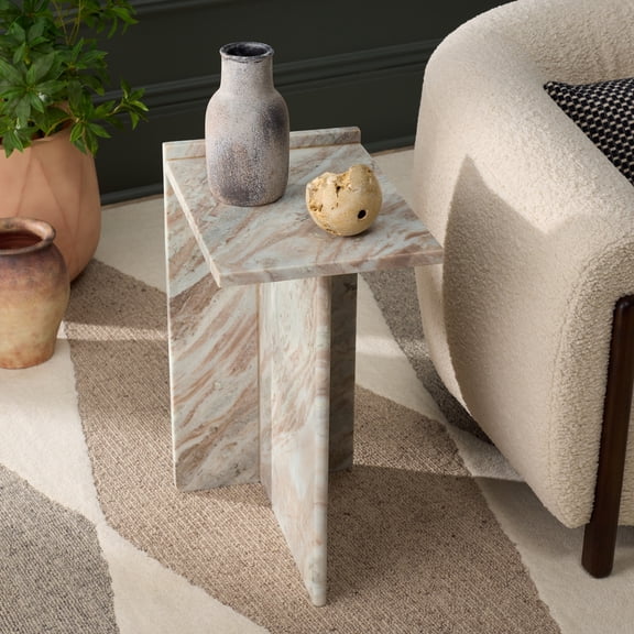 Safavieh Shivianna Modern Marble End Table, Brown / Gray