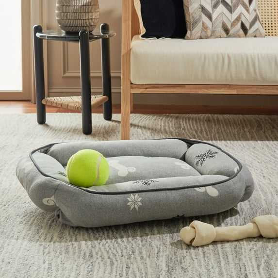 Safavieh Shouko Dog Bed 16Wx24Dx6H - Grey/Ivory