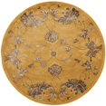 thumbnail image 1 of Traditional Rug - Silk Road Wool/Viscose Pile -Gold-Color:Gold,Design:Traditional,Shape:Round,Size:6'L x 6' W, 1 of 3