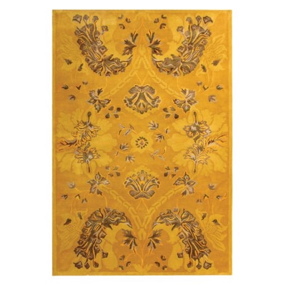 Traditional Rug - Silk Road Wool/Viscose Pile -Gold-Color:Gold,Design:Traditional,Shape:Large Rectangle,Size:11'L x 8' 3''W