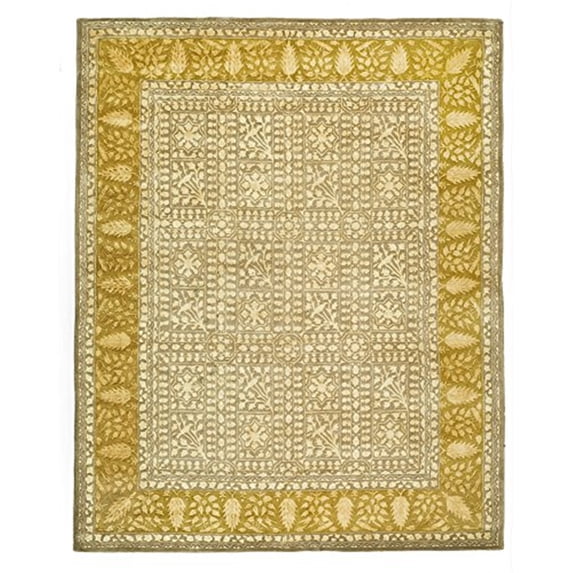 Traditional Rug - Silk Road New Zealand Wool -Beige/Light Gold-Color:Beige/Light Gold,Design:Traditional,Shape:Large Rectangle,Size:13' 6''L x 9' 6''W