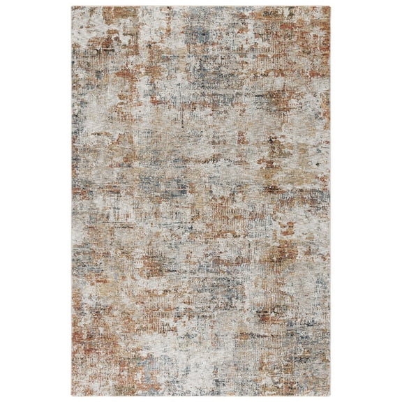 SAFAVIEH Silverado Mihail Abstract Polyester Area Rug, Rust/Blue, 8' x 10'