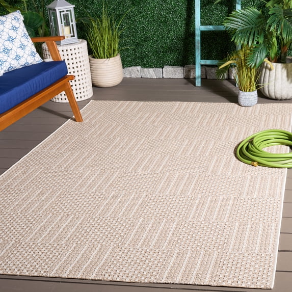 Safavieh Sisal All-Weather Austen Geometric Indoor/Outdoor Area Rug, Taupe/Beige, 5'3" x 7'6"