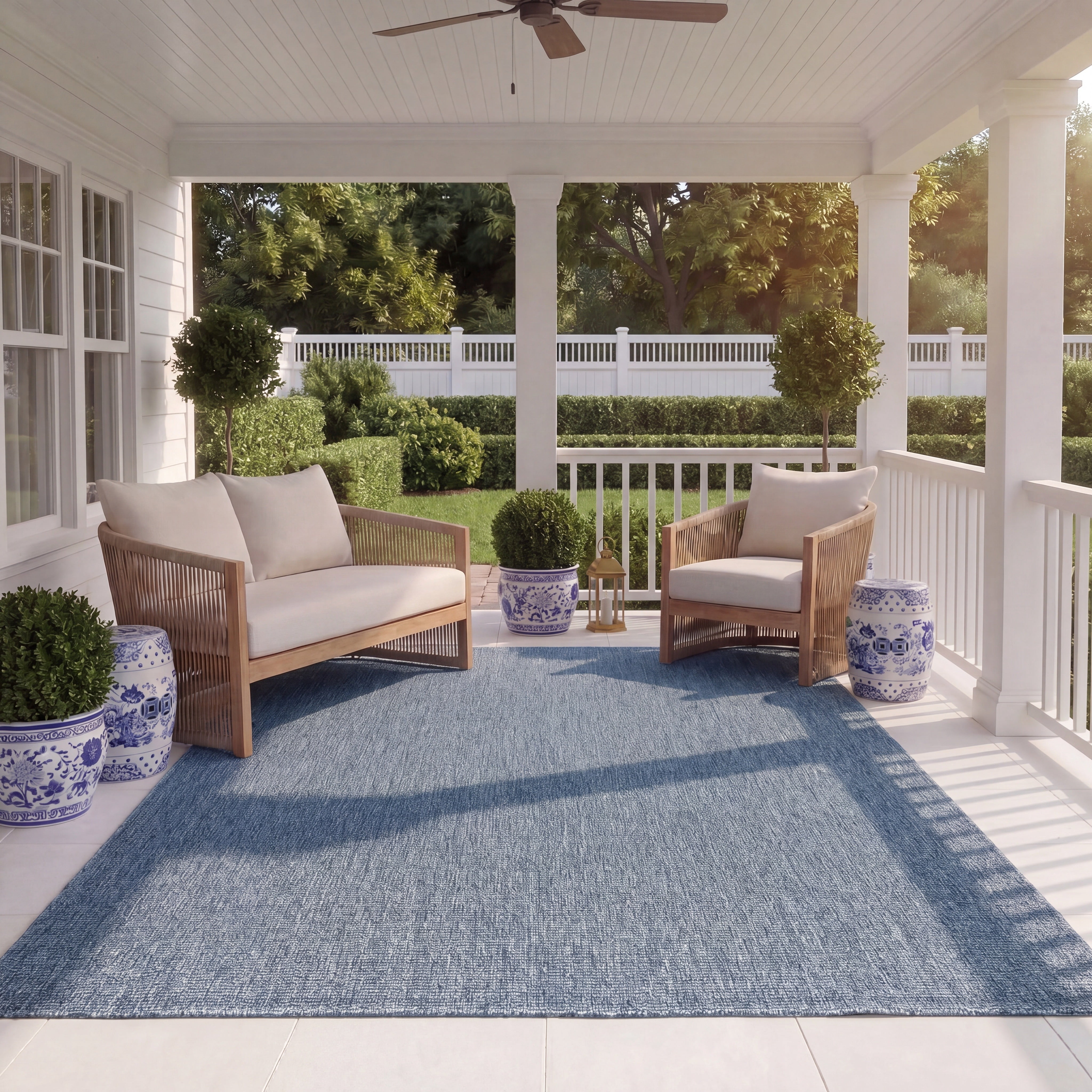 Safavieh Sisal All-Weather Dania Solid Indoor/Outdoor Area Rug, Blue, 3' x 5'