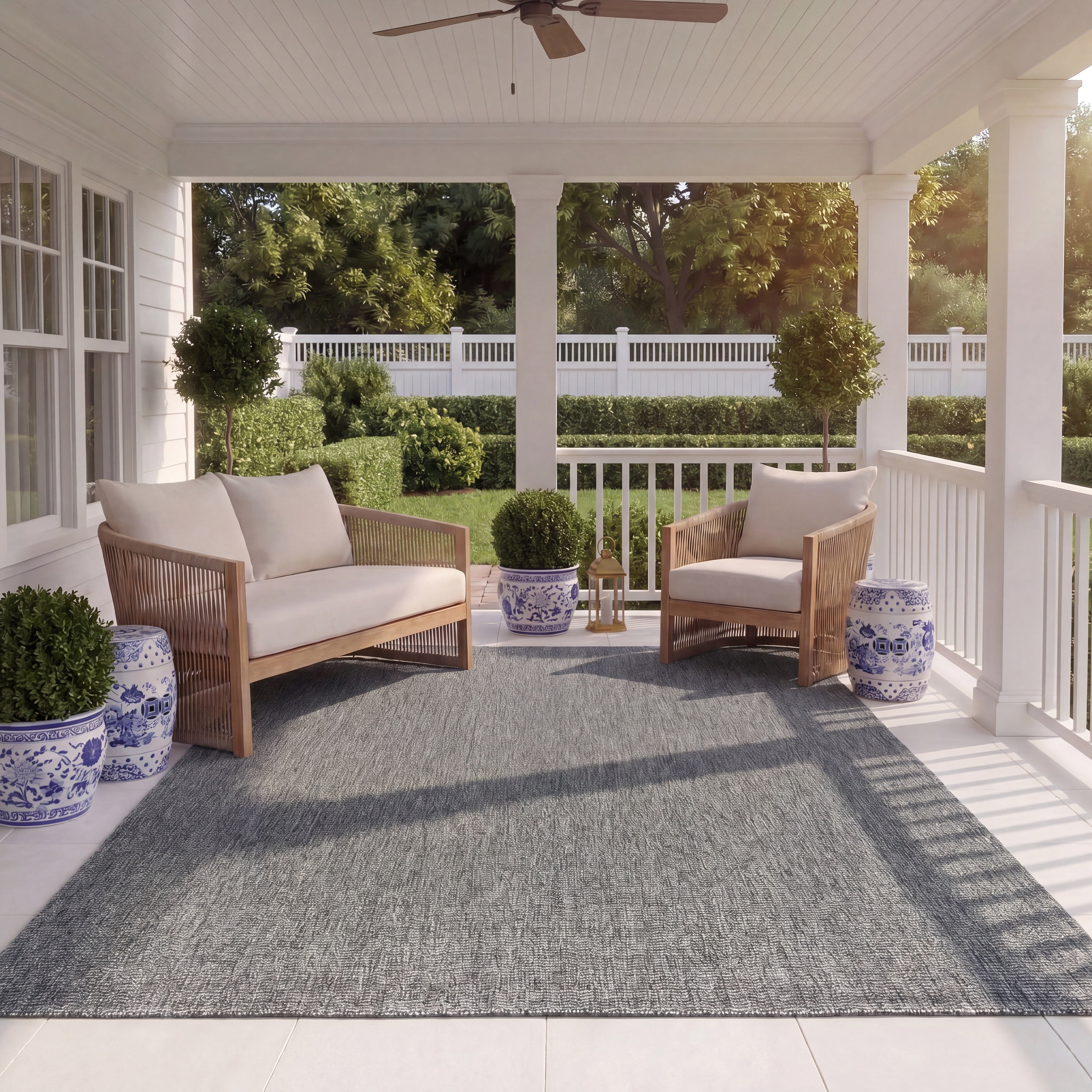 Safavieh Sisal All-Weather Dania Solid Indoor/Outdoor Area Rug, Dark Gray, 3' x 5'