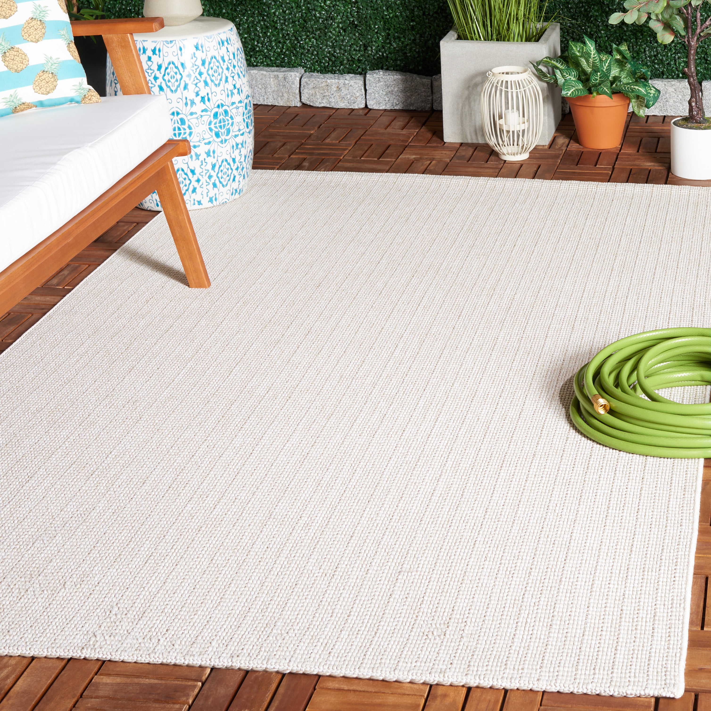 Safavieh Sisal All-Weather Dania Solid Indoor/Outdoor Area Rug, Ivory, 3' x 5'