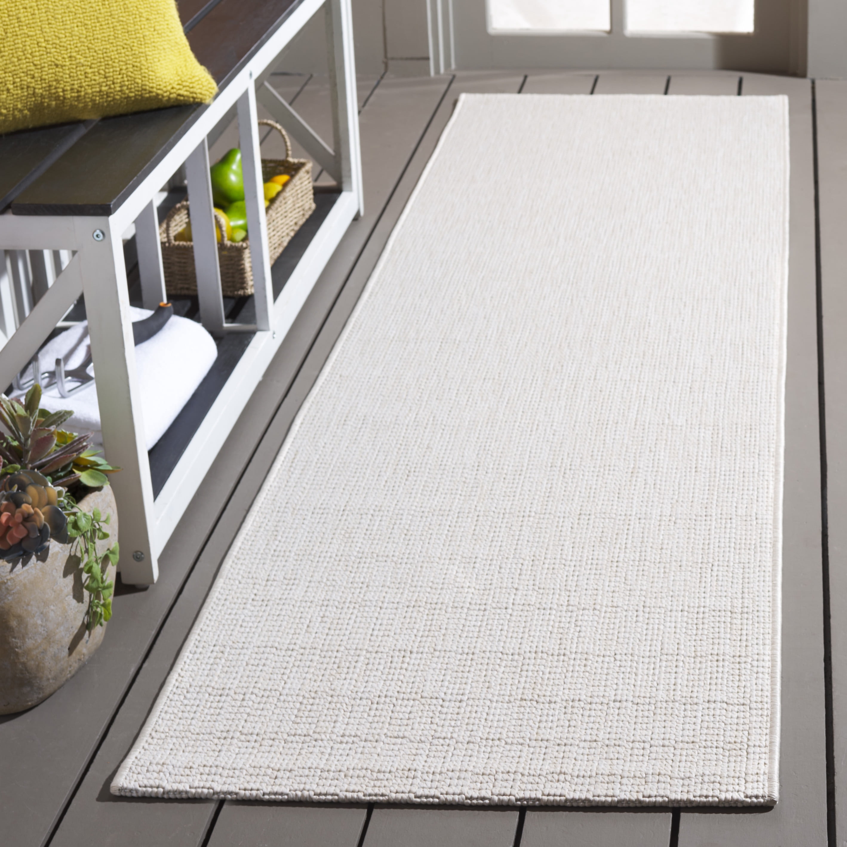 Safavieh Sisal All-Weather Dania Solid Indoor/Outdoor Runner Rug, Ivory, 2'2" x 5'