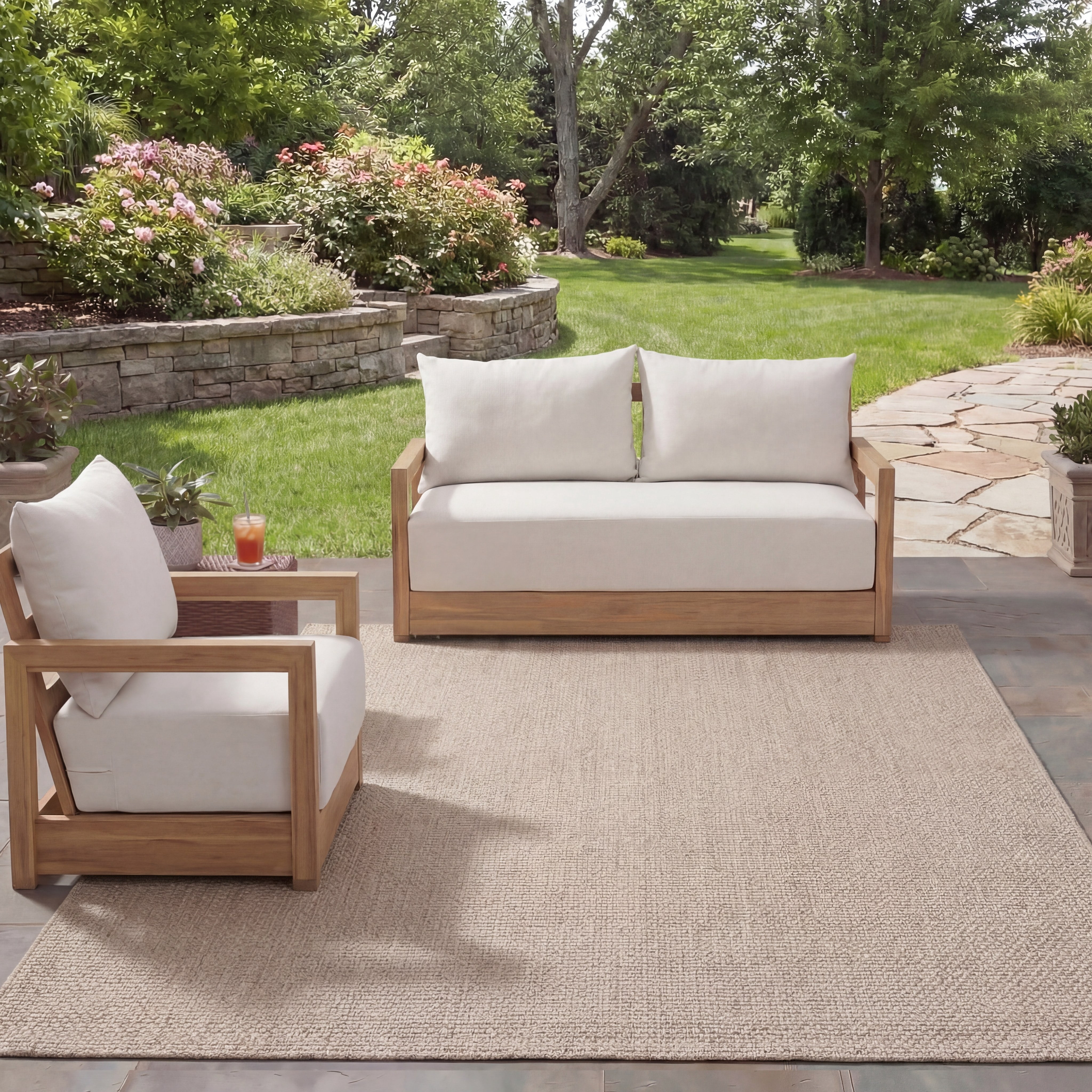 Safavieh Sisal All-Weather Delroy Solid Indoor/Outdoor Area Rug, Beige, 3' x 5'