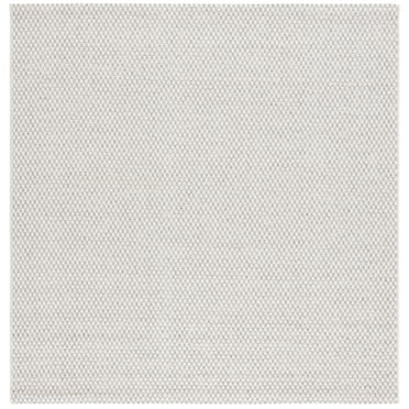 SAFAVIEH Sisal All-Weather Delroy Solid Indoor/Outdoor Area Rug, Light Grey/Ivory, 6'7" x 6'7" Square