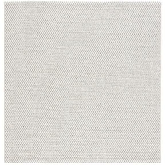 SAFAVIEH Sisal All-Weather Delroy Solid Indoor/Outdoor Area Rug, Light Grey/Ivory, 6'7" x 6'7" Square