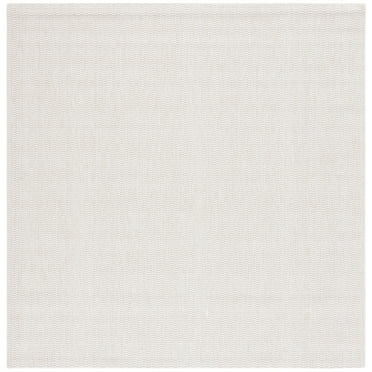 SAFAVIEH Sisal All-Weather Dania Solid Indoor/Outdoor Area Rug, Ivory, 6'7" x 6'7" Square