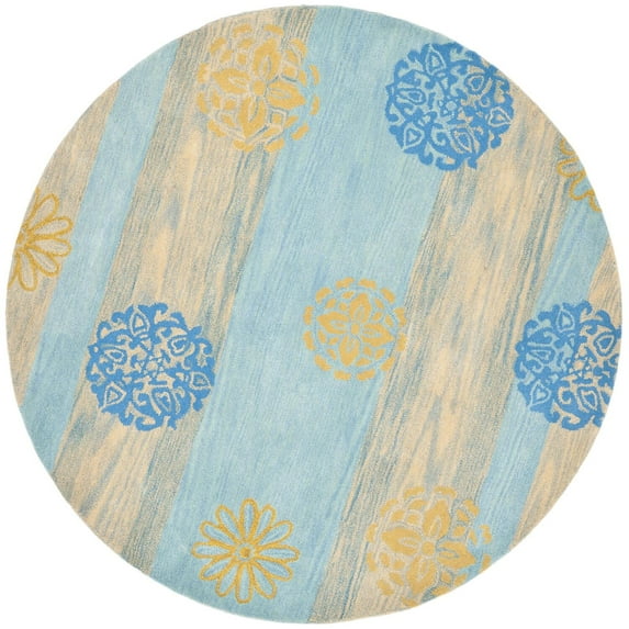 Contemporary Rug - Soho -Blue/Multi-Color:Blue/Multi,Design:Contemporary,Shape:Round,Size:6'L x 6' W