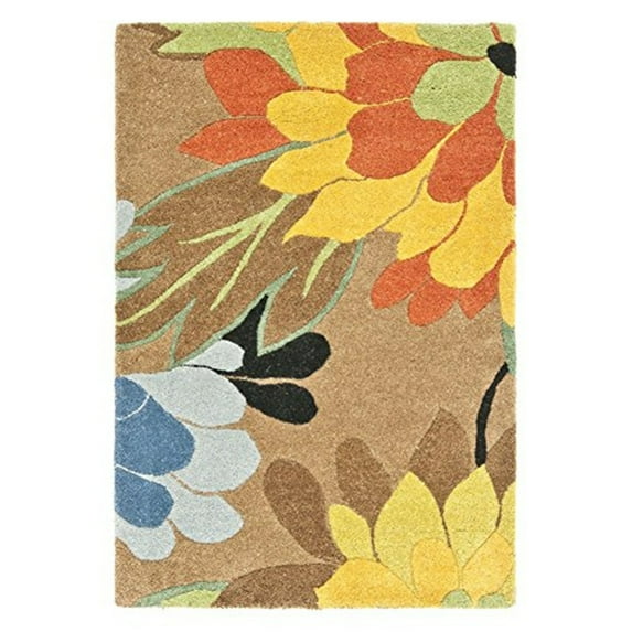 Contemporary Rug - Soho Wool/Viscose Pile -Brown/Multi Style-K-Color:Brown/Multi,Design:Contemporary,Shape:Large Rectangle,Size:9' 6''L x 7' 6''W