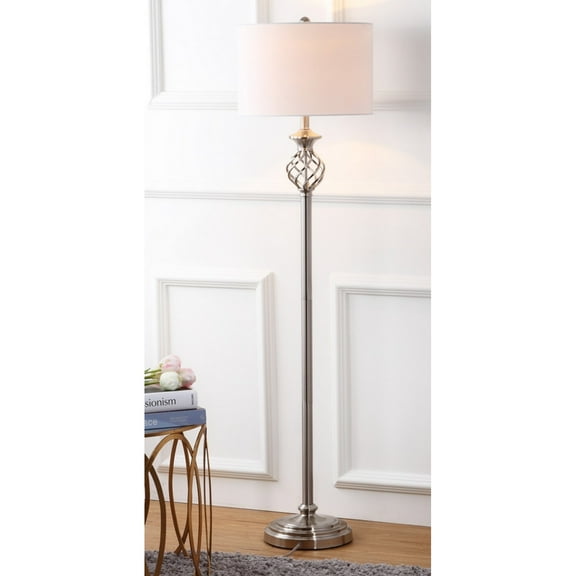Safavieh Sophia 59.75 in. H Modern Coil Solid Floor Lamp, Nickel
