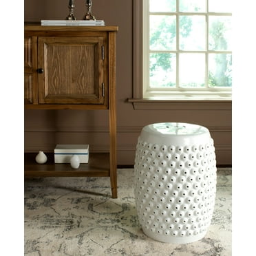 Safavieh Stella Nail Head Indoor/Outdoor Patio Stool, White