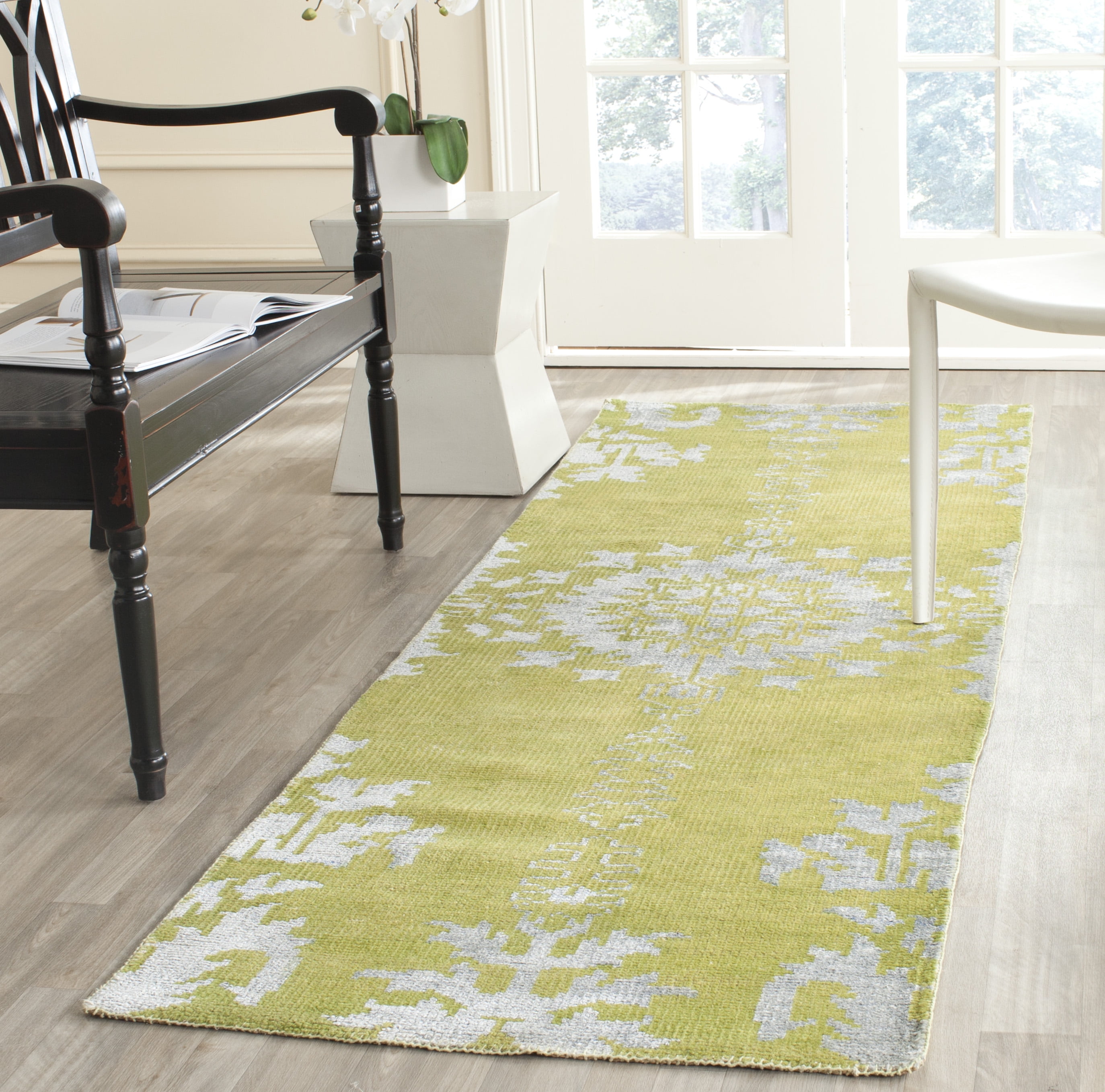 アシュラン　ユースリーウォッシュ　2本 SAFAVIEH Stone Wash Alease Transitional Runner Rug, Chartreuse, 2