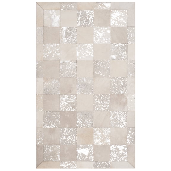 Safavieh Studio Leather Rachelle Geometric Area Rug, Ivory/Silver, 3' x 5'