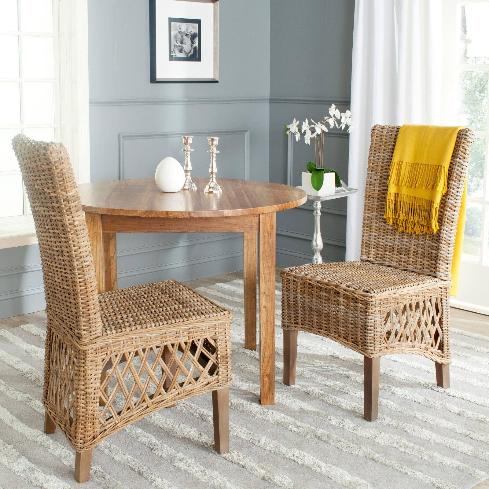 Safavieh Sumatra Rattan Dining Side Chair Set of 2 Walmart