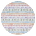 thumbnail image 1 of Safavieh Summer Joella Outdoor Geometric Striped Area Rug, Ivory/Blue, 6'7" x 6'7" Round, 1 of 8