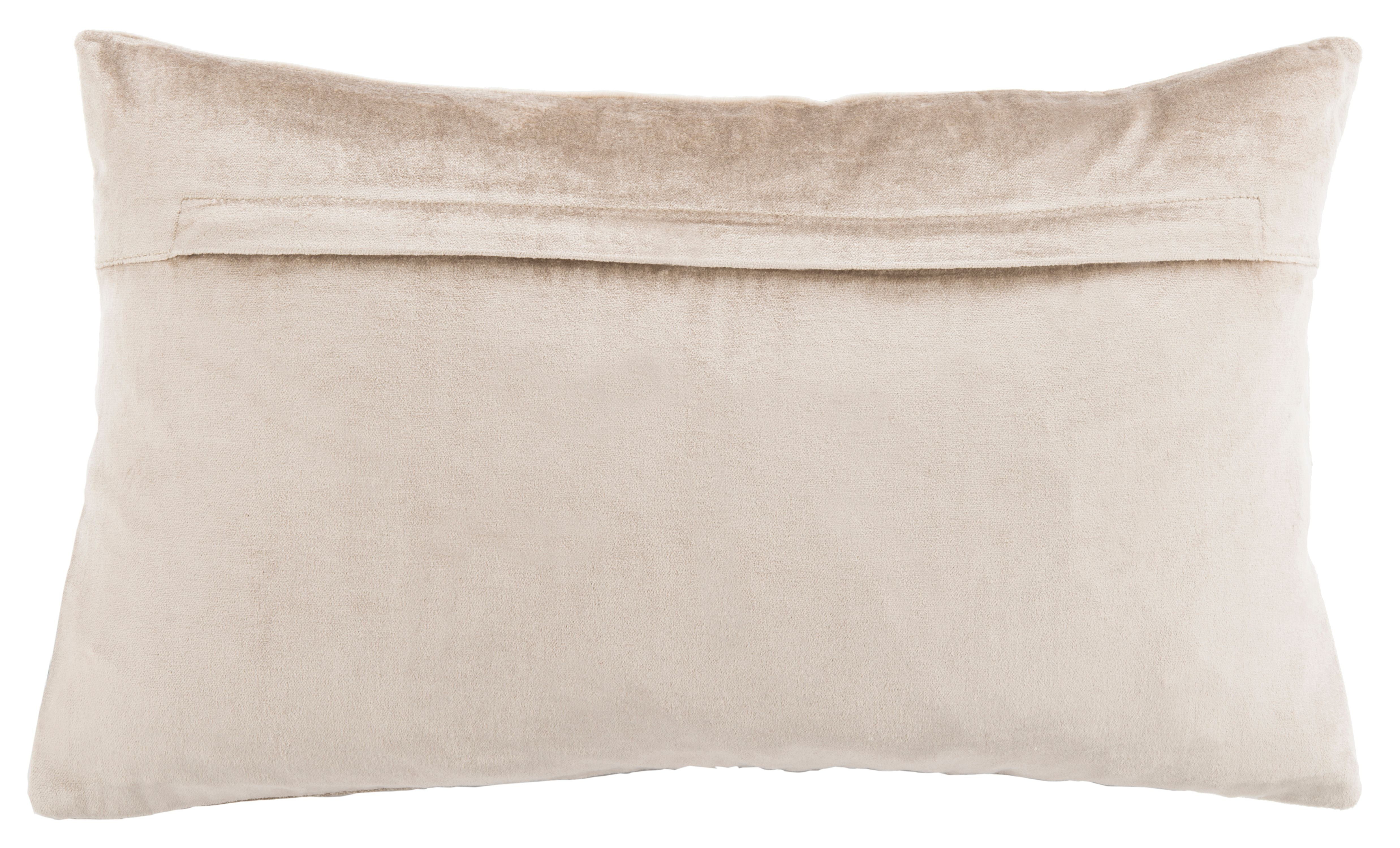 Beige and Gold Rectangular Christmas Snowflake Pillow
