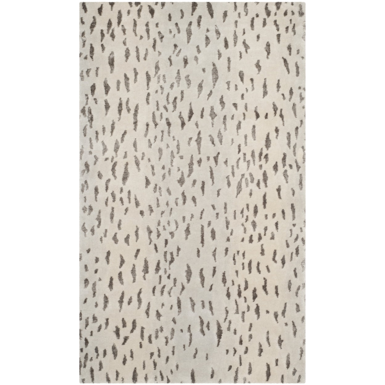 Elysian Silver Geometric Hand-Knotted Wool & Viscose Rug - 3' x 5'
