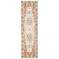 SAFAVIEH Trace Alexandreana Oriental Runner Rug, Ivory/Red, 2'3" x 8'