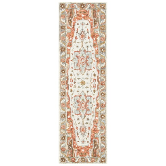 SAFAVIEH Trace Alexandreana Oriental Runner Rug, Ivory/Red, 2'3" x 8'