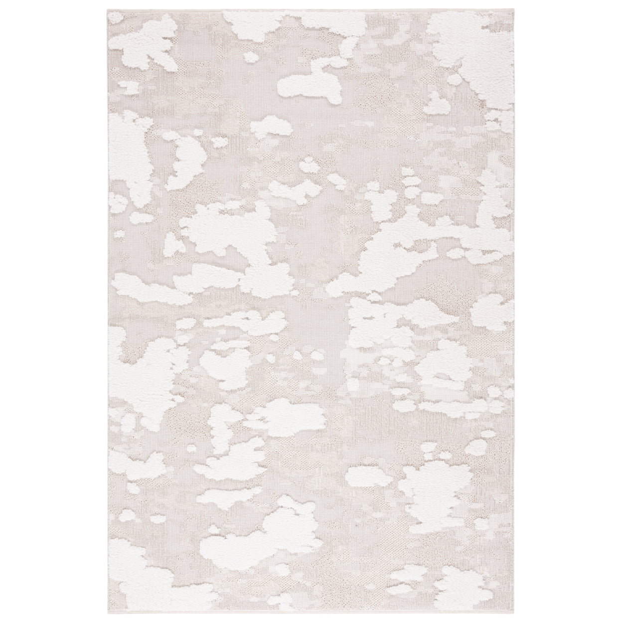 Ivory Geometric 8' x 10' Synthetic Easy Care Area Rug