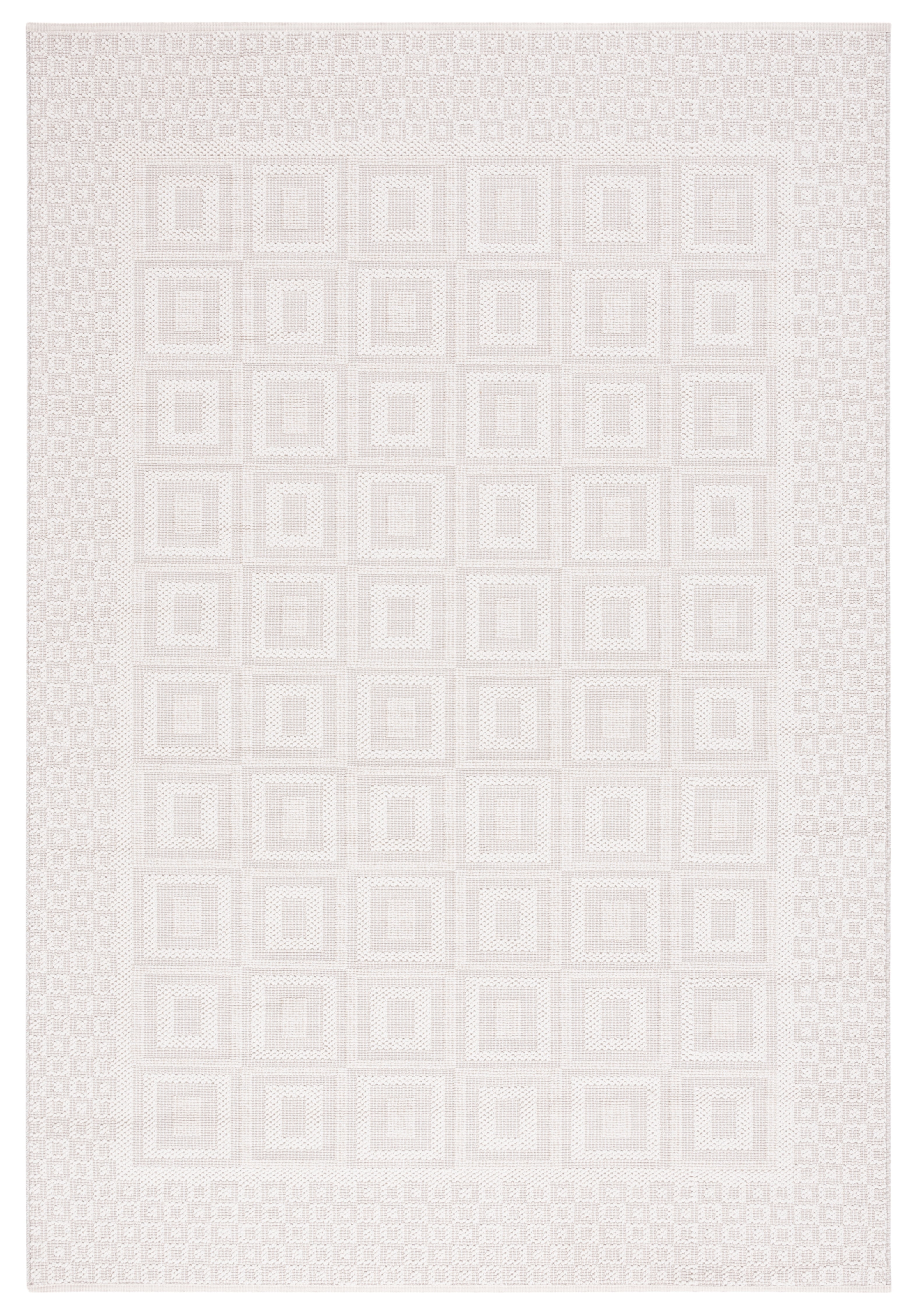 Ivory Geometric Flat Woven Synthetic 4' x 6' Area Rug
