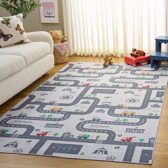 Safavieh Tacoma Kids Alphabet Neighborhood Streets Area Rug, Ivory/Gray, 3' x 5'