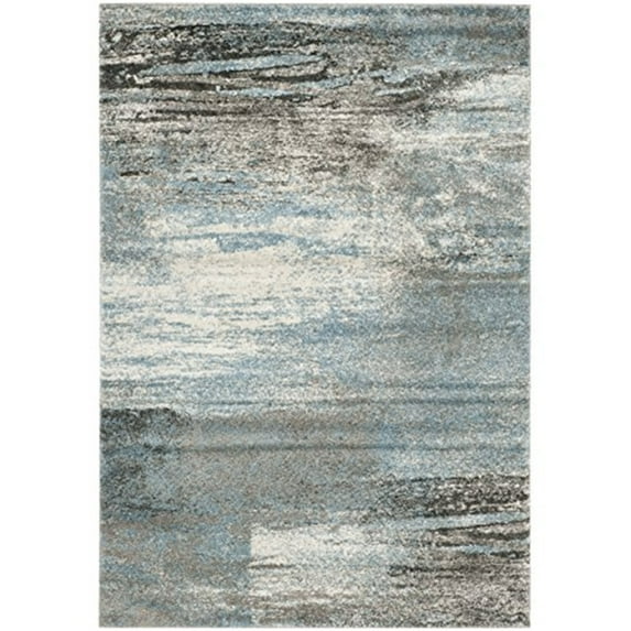 Transitional Rug - Tahoe Polypropylene -Grey/Light Blue Style-B-Color:Grey/Light Blue,Design:Transitional,Shape:Large Rectangle,Size:10'L x 8'W