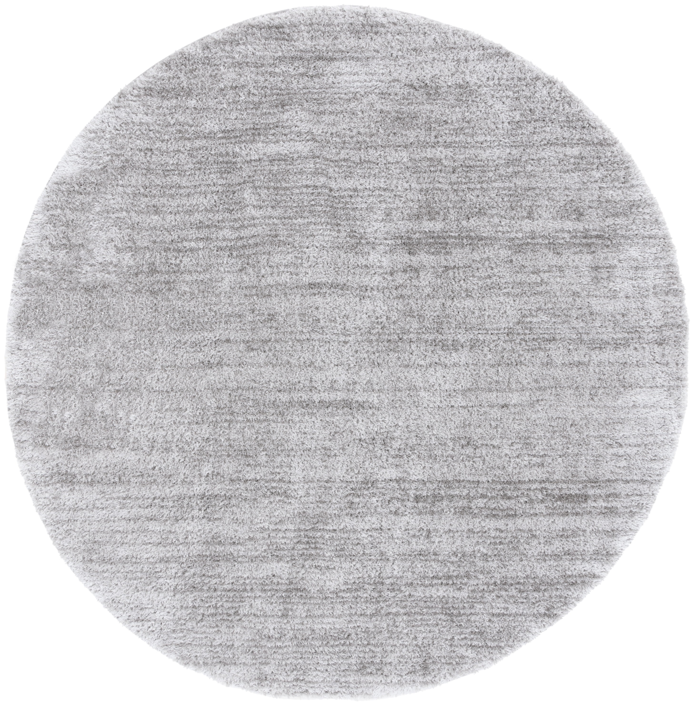 Tahoe Round Grey Shag Wool and Cotton Rug