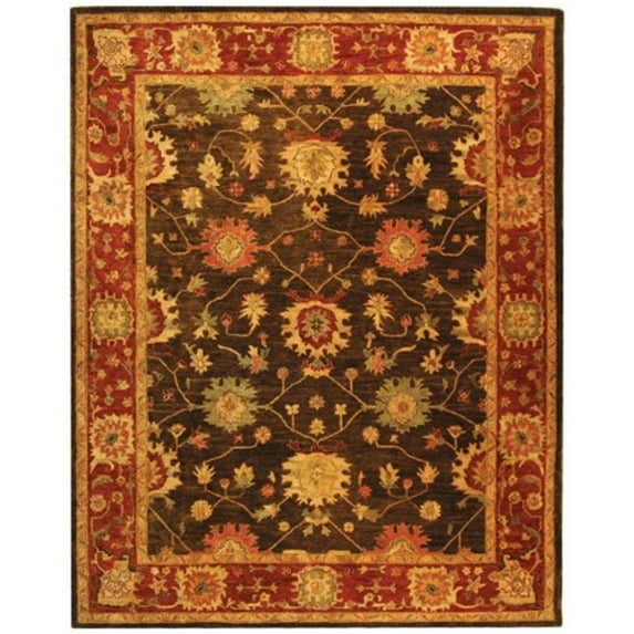 Traditional Rug - Taj Mahal Wool Pile -Olive/Burgundy-Color:Olive/Burgundy,Design:Traditional,Shape:Large Rectangle,Size:10'L x 8'W