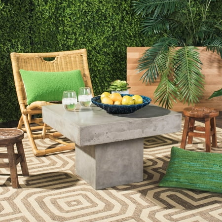 Safavieh Tallen Outdoor Modern Concrete Coffee Table - Dark Grey
