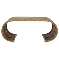 Safavieh Tamo Coastal Curved Rattan Coffee Table, Honey Brown Wash