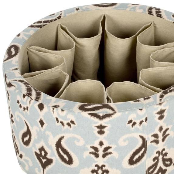 Safavieh Tanisha Cyan Blue Shoe Storage Ottoman