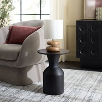 Safavieh Tazon Modern Wood Round End Table, Black
