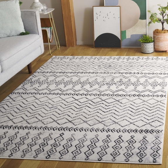 Safavieh Temple Gladys Geometric Area Rug, Ivory/Gray Black, 8' x 10'