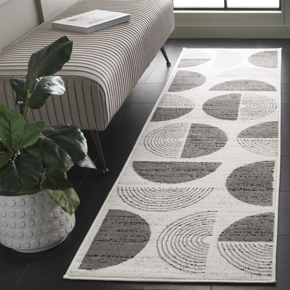 Safavieh Temple Korrine Geometric Runner Rug, Ivory/Gray, 2'2" x 8'