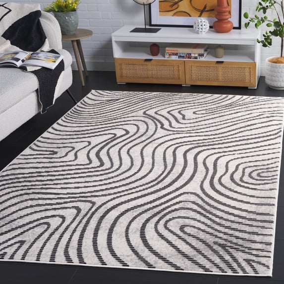 Safavieh Temple Sefton Abstract Area Rug, Ivory/Gray, 5'3" x 7'6"
