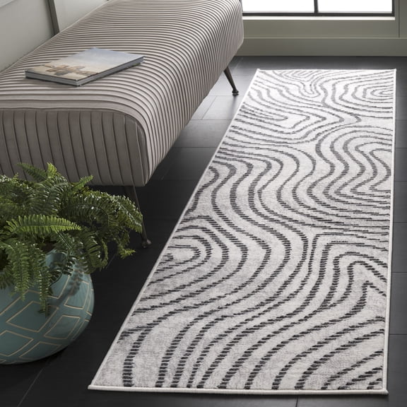 Safavieh Temple Sefton Abstract Runner Rug, Ivory/Gray, 2'2" x 8'