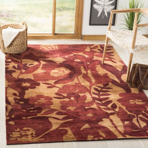 Safavieh Tibetan Julian Floral Wool Area Rug, Red, 3' x 5'