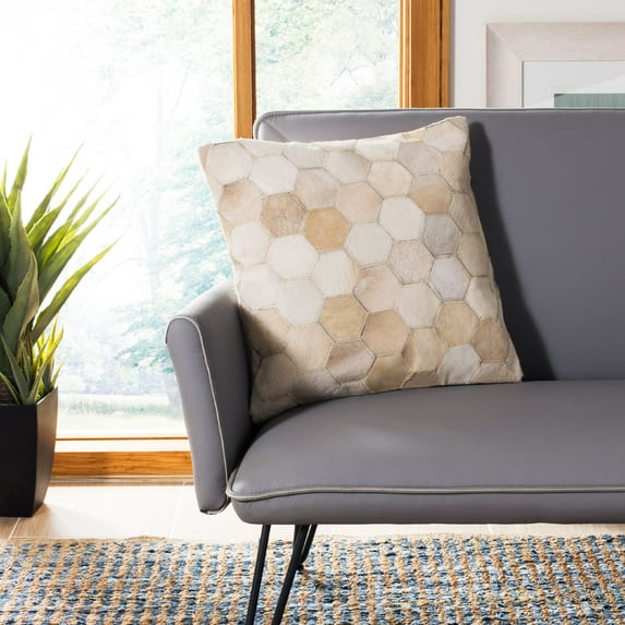 Safavieh Tiled Cowhide Geometric Pillow