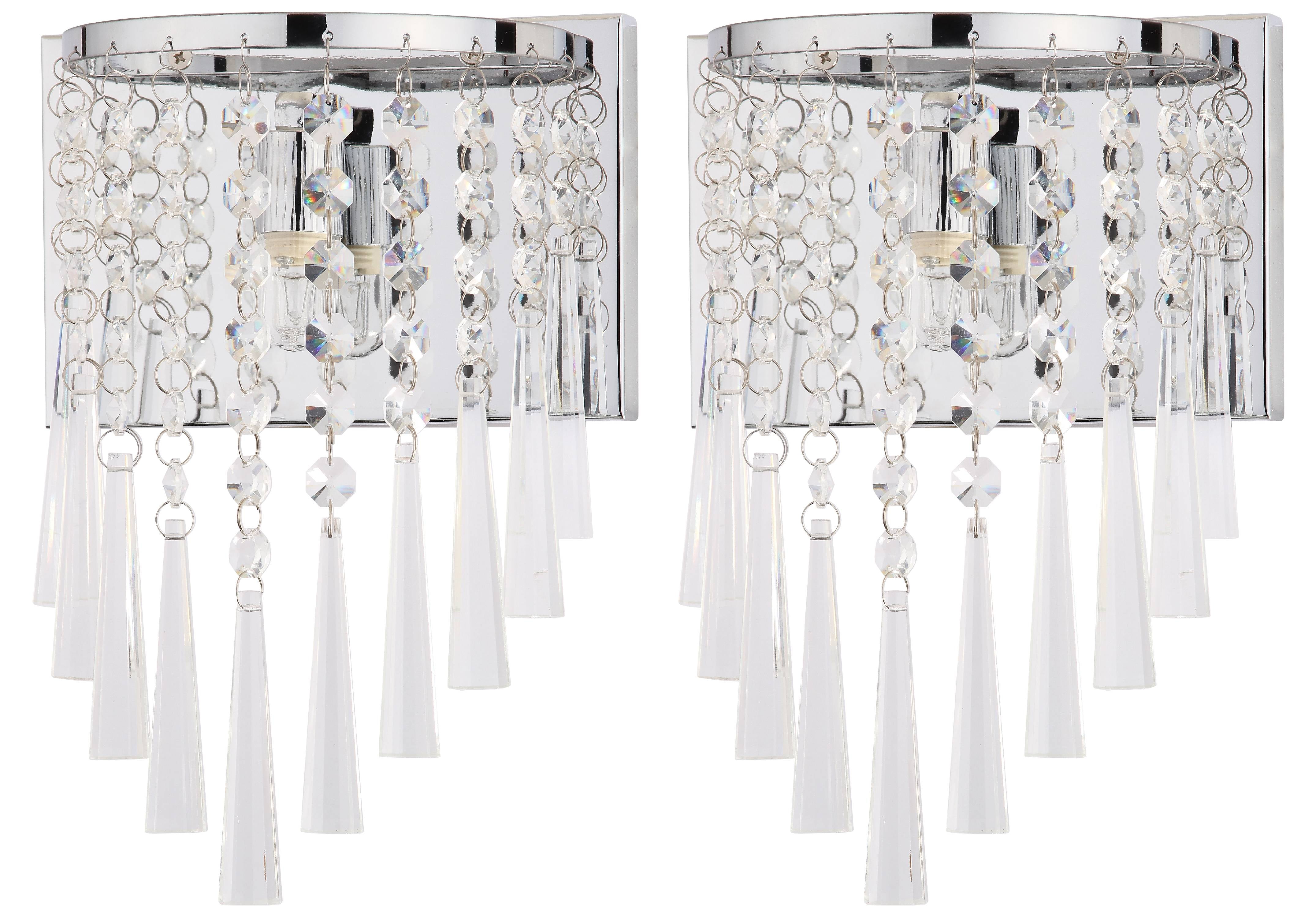 Contemporary Chrome 10" Beaded Direct-Wired Wall Sconce