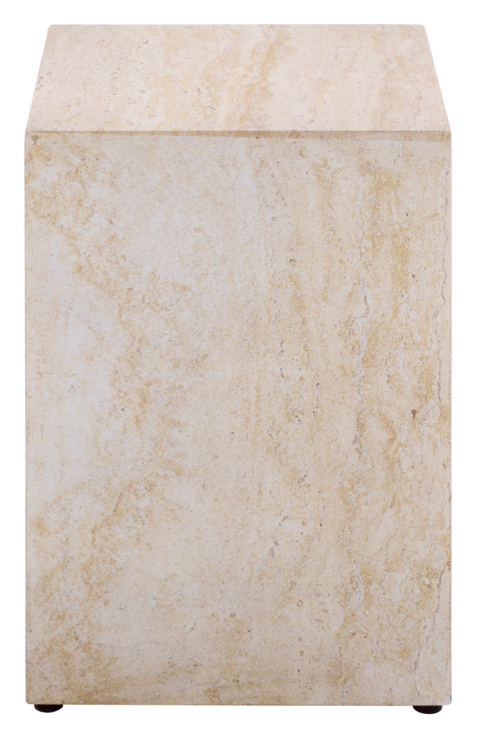Safavieh Tina Cube Outdoor Polystone End Table, Travertine