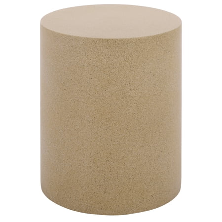 Safavieh Tina Cylinder Outdoor Polystone End Table, Beige