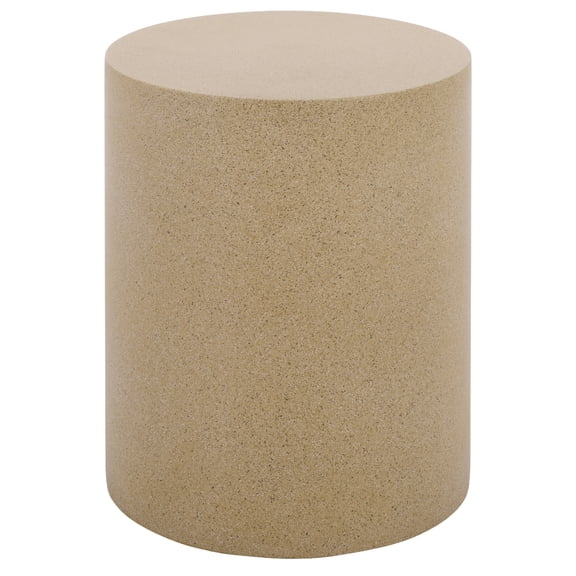 Safavieh Tina Cylinder Outdoor Polystone End Table, Beige