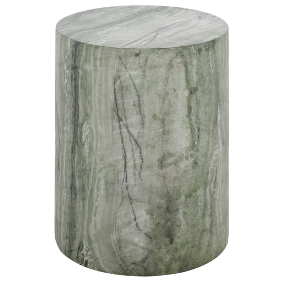 Safavieh Tina Cylinder Outdoor Polystone End Table, Green Marble