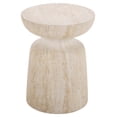 thumbnail image 1 of Safavieh Tina Mushroom Outdoor Polystone End Table, Travertine, 1 of 7